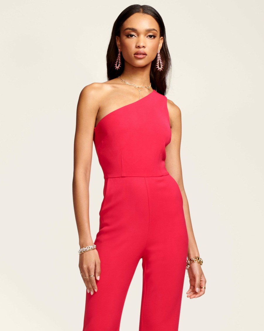 Dresses Ramy Brook | Ramy Brook Gabriela One Shoulder Jumpsuit Riviera Pink