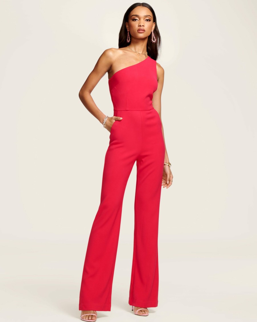 Dresses Ramy Brook | Ramy Brook Gabriela One Shoulder Jumpsuit Riviera Pink