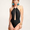 Swim Ramy Brook | Ramy Brook New Swim Annka Halter One Piece Swimsuit Black