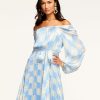 Clothing Ramy Brook | Ramy Brook Printed Aviette Off-The-Shoulder Maxi Dress Daffodil