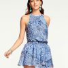 Dresses Ramy Brook | Ramy Brook Printed Silva High-Neck Mini Dress All New Arrivals Navy