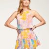 Dresses Ramy Brook | Ramy Brook Printed Kourtney Halter Mini Dress Pale Lavender