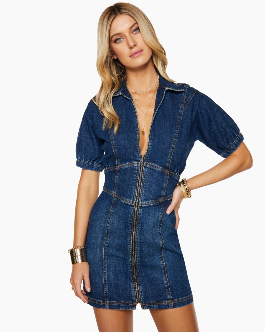 Dresses Ramy Brook | Ramy Brook Lily Denim Mini Dress Medium Wash