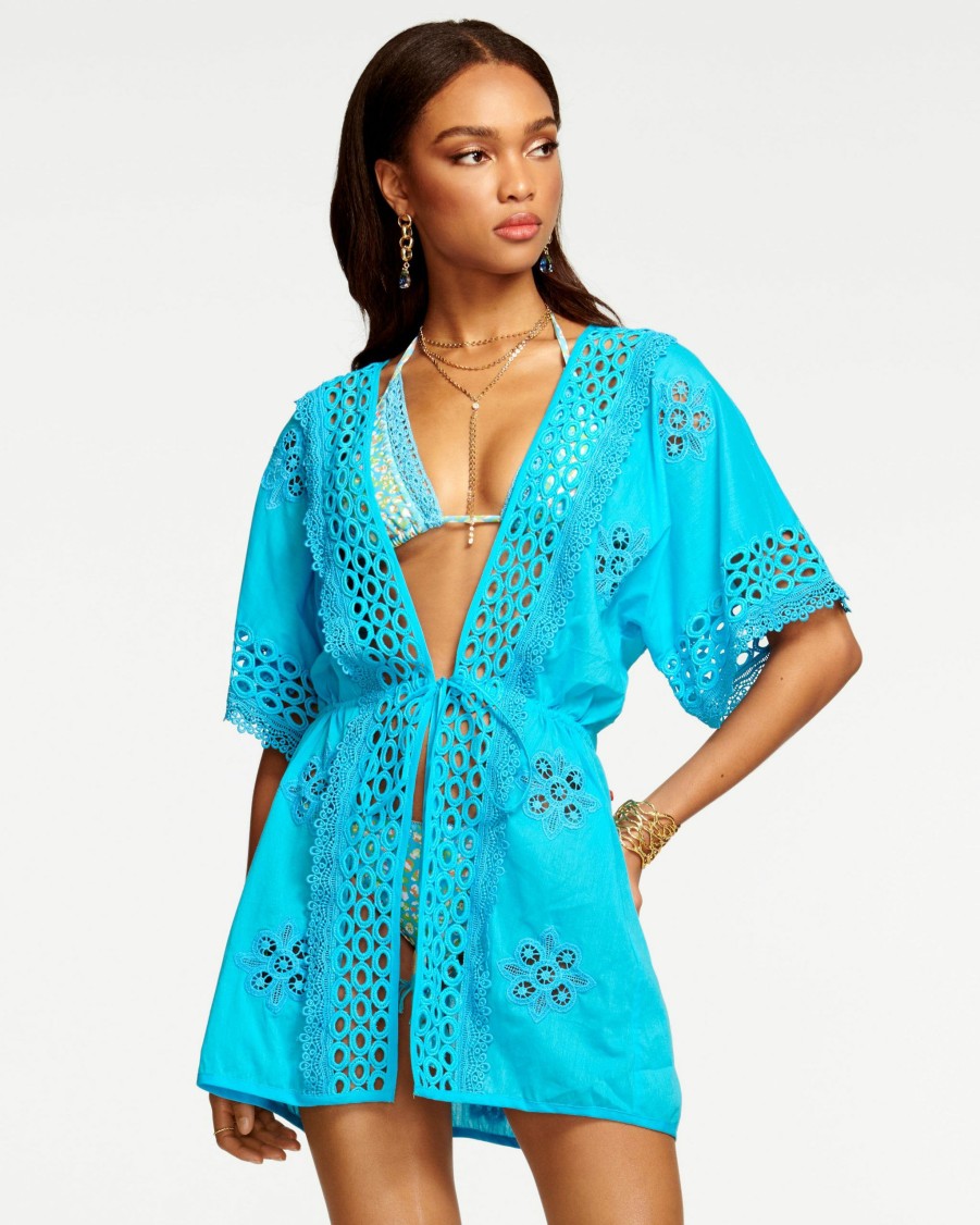 Swim Ramy Brook | Ramy Brook Delphine Crochet Coverup Mini Dress Shop All Splash