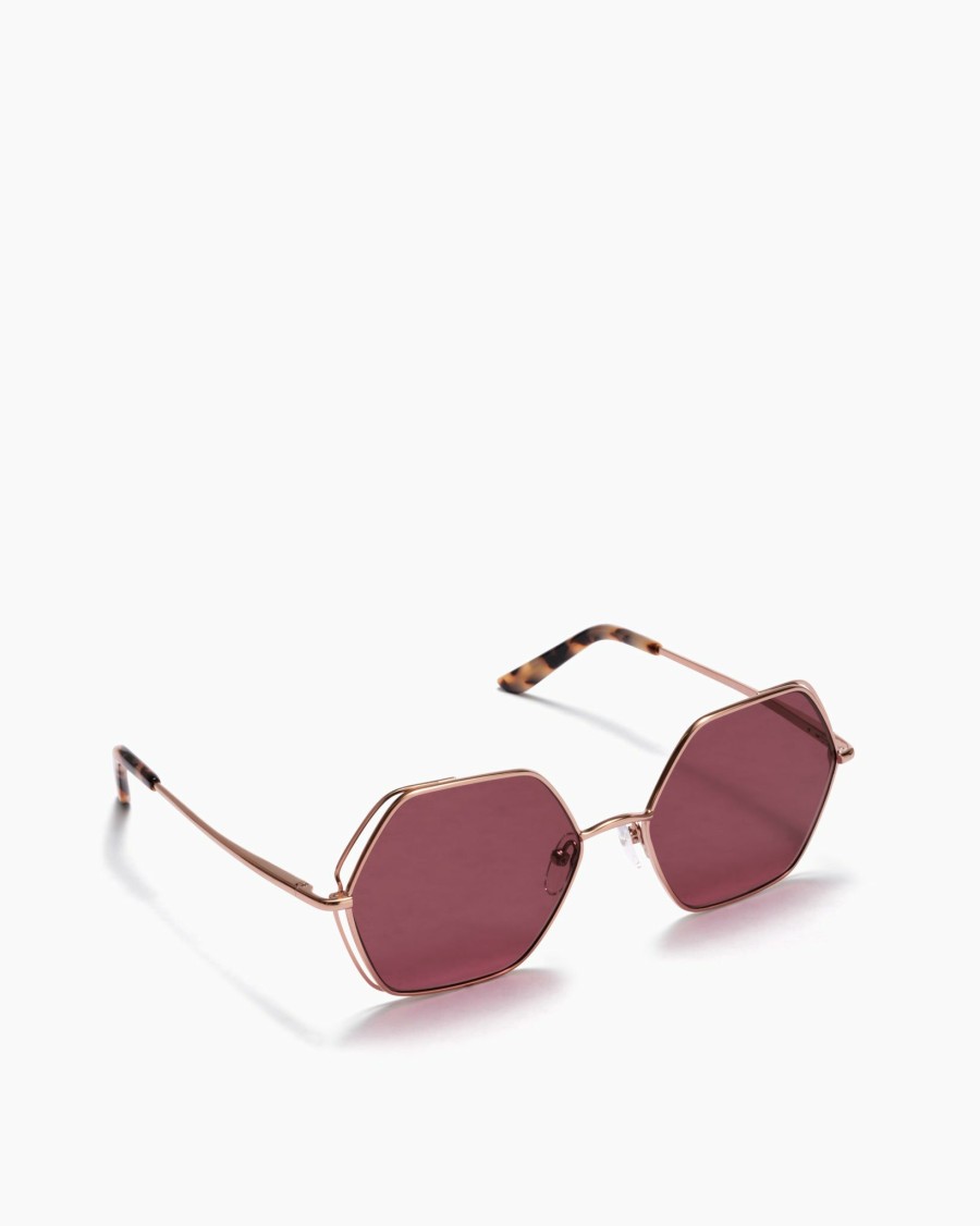 Swim Ramy Brook | Ramy Brook St. Tropez Hexagon Sunglasses Shop All Gradient Pink