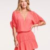 Clothing Ramy Brook | Ramy Brook Tilda Short Sleeve Mini Dress Sale Punch