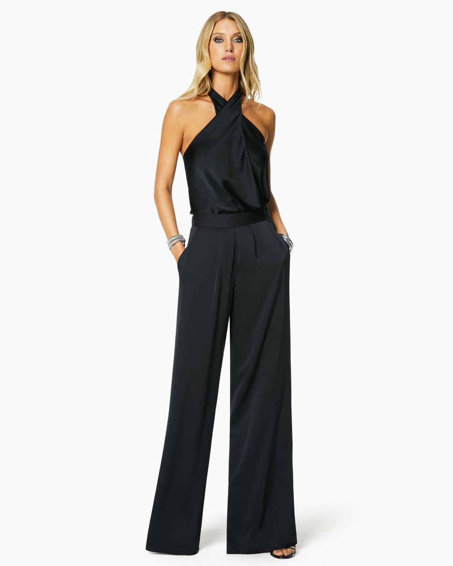 Dresses Ramy Brook | Ramy Brook Satin Iris Wide Leg Pant Black