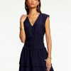 Dresses Ramy Brook | Ramy Brook Vaughn Smocked Mini Dress Spring Navy