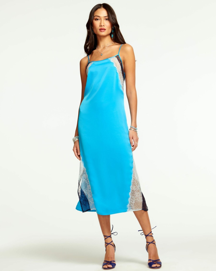 Clothing Ramy Brook | Ramy Brook Yara Slip Midi Dress Lagoon