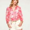 Clothing Ramy Brook | Ramy Brook Printed Randi Puff Sleeve Top All New Arrivals Wild Pink