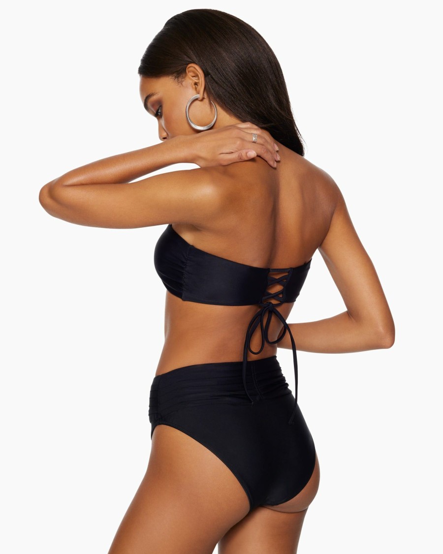 Swim Ramy Brook | Ramy Brook Ivo Ruched Bikini Bottom Black