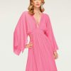 Dresses Ramy Brook | Ramy Brook All New Arrivals Neena Plunge Midi Dress Wild Pink