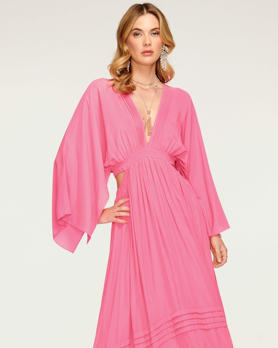 Dresses Ramy Brook | Ramy Brook All New Arrivals Neena Plunge Midi Dress Wild Pink