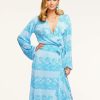 Dresses Ramy Brook | Ramy Brook Oriana Wrap Maxi Dress All New Arrivals Lagoon