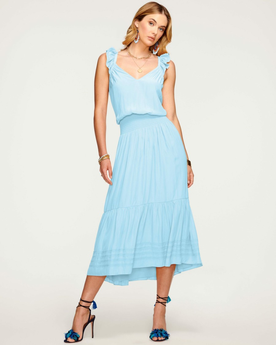 Dresses Ramy Brook | Ramy Brook Chloe Tiered Midi Dress Sky