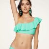 Swim Ramy Brook | Ramy Brook Luna One Shoulder Bikini Top Surf Green