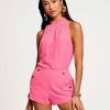 Clothing Ramy Brook | Ramy Brook Gabby High Neck Tank Top All New Arrivals Wild Pink