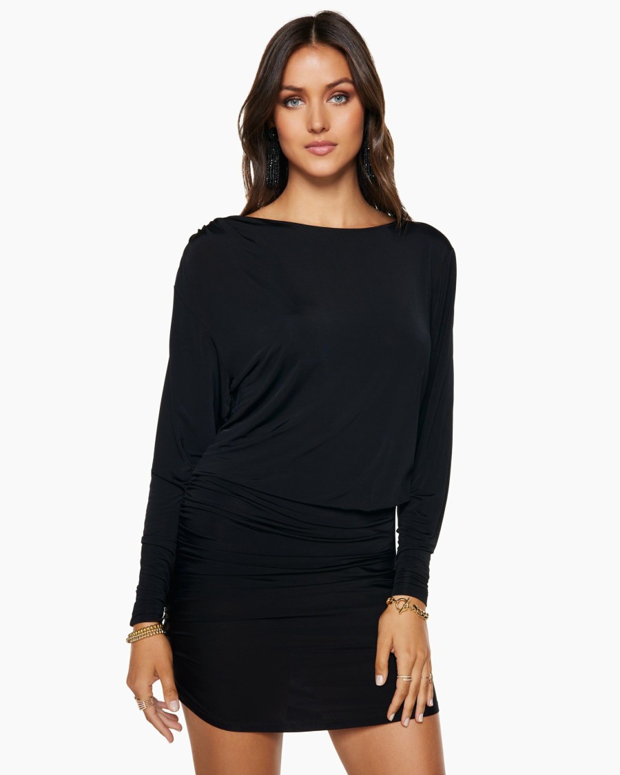 Dresses Ramy Brook | Ramy Brook Shop All Ashton Ruched Mini Dress Black