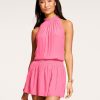 Dresses Ramy Brook | Ramy Brook Gabby High Neck Mini Dress All New Arrivals Wild Pink